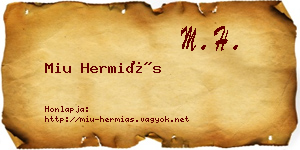 Miu Hermiás névjegykártya